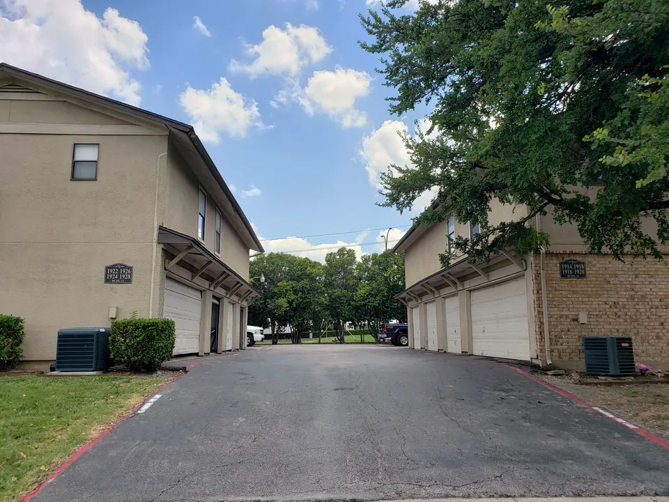 Driveway to attached garages at Cedar Ridge Townhomes
