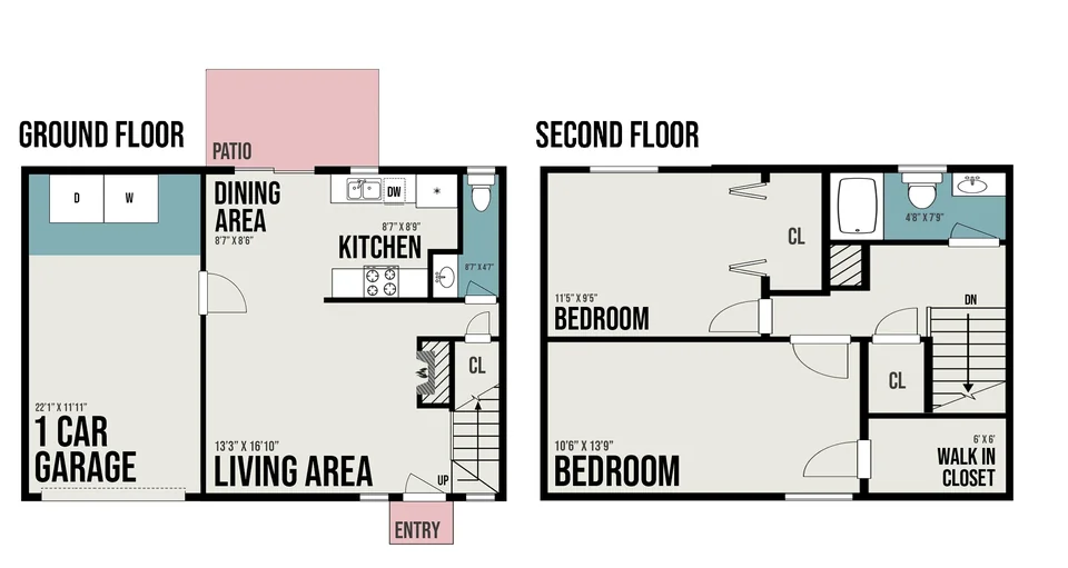 Plano 1B3 — 2 Rec. · 1.5 Baños